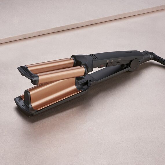 BaByliss Deep Waves Curling iron Warm Black, Orange 98.4" (2.5 m) - Hair Irons & Brushes - Personal Care - Techbox