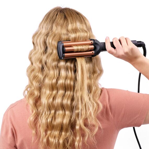 BaByliss Deep Waves Curling iron Warm Black, Orange 98.4" (2.5 m) - Hair Irons & Brushes - Personal Care - Techbox