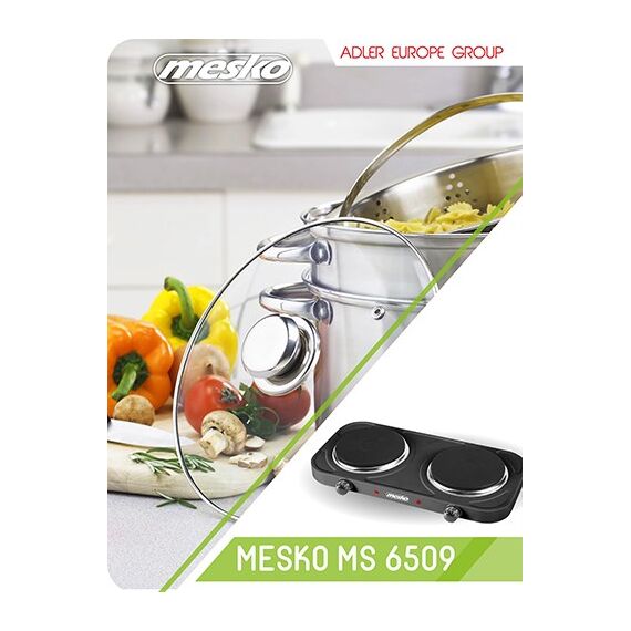 Mesko Home MS 6509 hob Black Countertop Sealed plate 2 zone(s) | Techbox