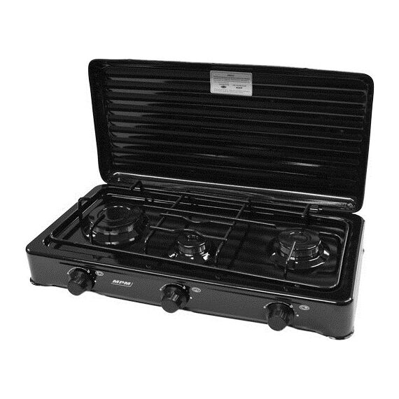 MPM SMILE-KN-03/1KB hob Black Countertop 60 cm Gas 3 zone(s) | Techbox