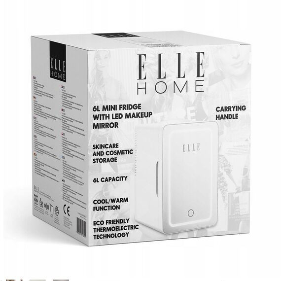 ELLE 6L white mini fridge with LED make-up mirror - Camping - Hobbies - Techbox