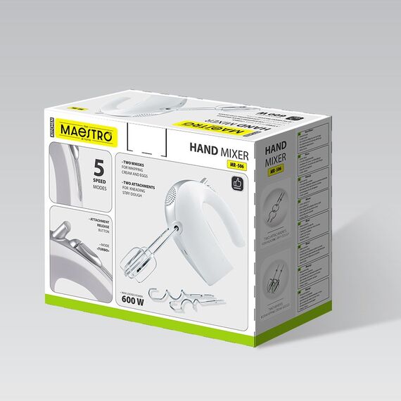 Maestro MR-506 Hand mixer White - Mixers - Food preparation - Techbox