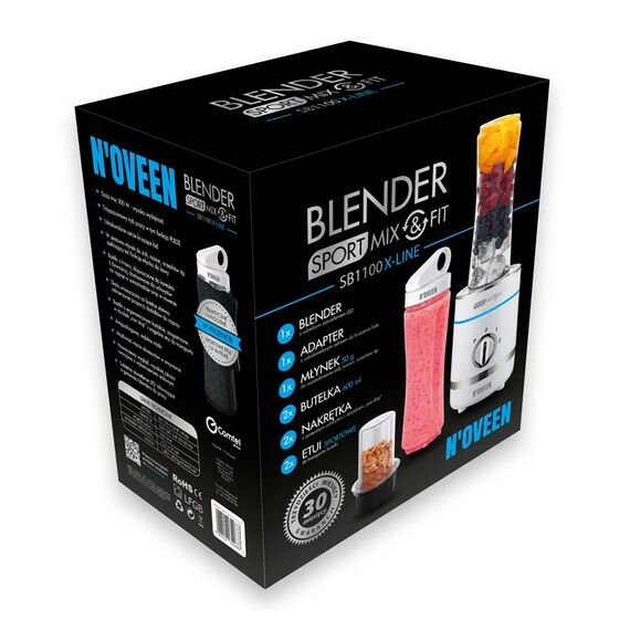 Noveen Sport Mix & Fit SB1100 X-LINE blender 0.6 L Tabletop blender 300 W - Mixers - Food preparation - Techbox