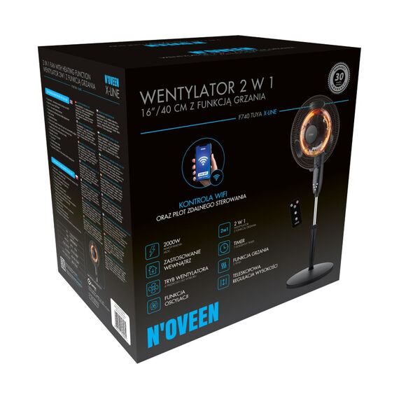 2-in-1 fan with heating function NOVEEN F740 16"/40 cm | Techbox