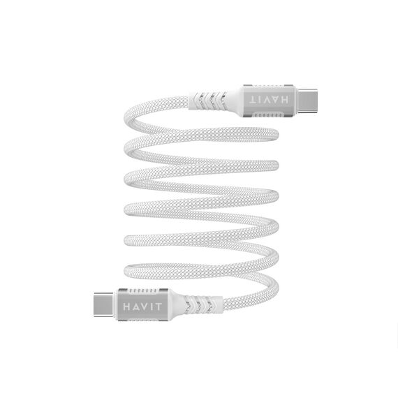 Havit CB6297 - Magnetic cable USB type C to USB type C, 1m (white) - Cables & Adapters - Cables & Accessories - Techbox