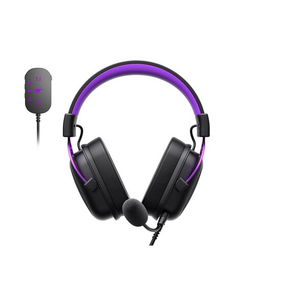 Havit H2002C+U - gaming headphones (black and purple) | Techbox