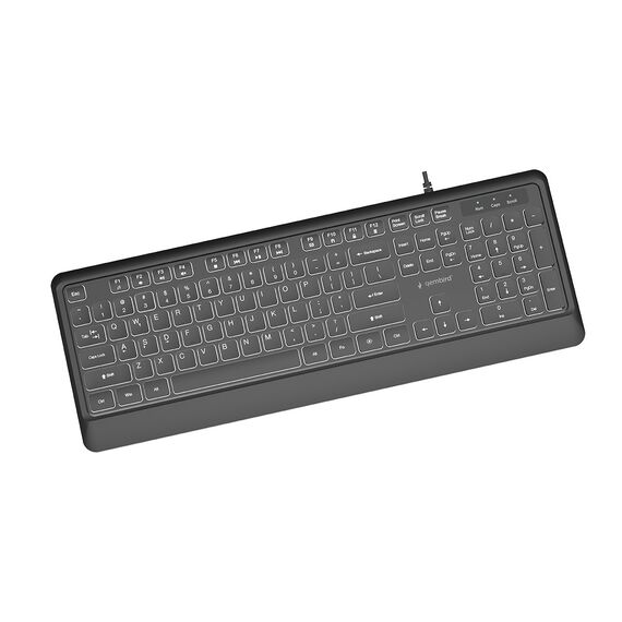 Gembird KB-UML-04 Slim wired backlight keyboard, black, US layout | Techbox