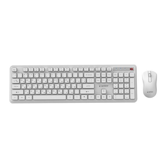 Gembird KBS-WPS-01 Slim Pro Business wireless desktop set, white, RU layout | Techbox