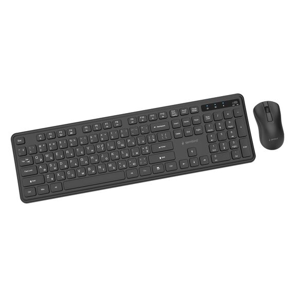 Gembird KBS-WPS-01-W Slim Pro Business wireless desktop set, black, RU layout | Techbox