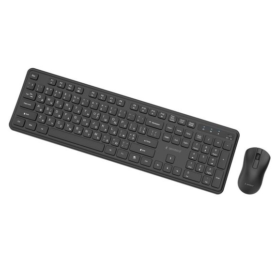 Gembird KBS-WPS-01-W Slim Pro Business wireless desktop set, black, RU layout | Techbox