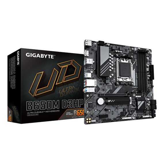 GIGABYTE B650M D3HP Motherboard - AMD Ryzen 9000 Series CPUs, 5+2+2 Phases VRM, up to 7600MHz DDR5 (OC), 2xPCIe 4.0 M.2, 2.5GbE LAN, USB 3.2 Gen 1 - Motherboards - Laptops & PC Builds - Techbox