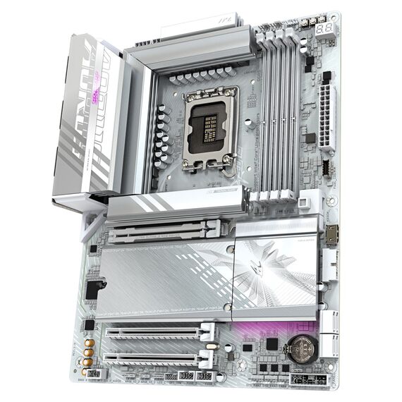 GIGABYTE B860 AORUS ELITE WIFI7 ICE Motherboard - Intel Core Ultra Series CPUs, 14+1+2+1 Phases VRM, up to 9200MHz DDR5, 1xPCIe 5.0 + 2xPCIe 4.0 M.2, 2.5GbE LAN, WIFI 7, USB 4 | Techbox
