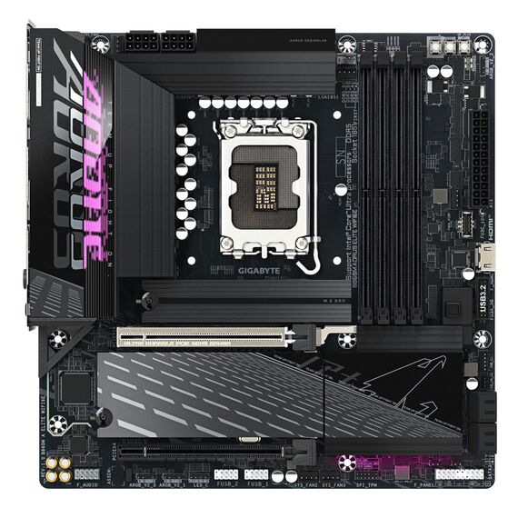 GIGABYTE B860M AORUS ELITE WIFI6E Motherboard - Intel Core Ultra Series CPUs, 12+1+2+1 Phases VRM, up to 9200MHz DDR5, 1xPCIe 5.0 + 2xPCIe 4.0 M.2, 2.5GbE LAN, WIFI 6E, Thunderbolt | Techbox