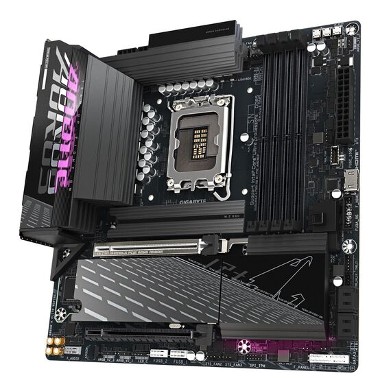 GIGABYTE B860M AORUS ELITE WIFI6E Motherboard - Intel Core Ultra Series CPUs, 12+1+2+1 Phases VRM, up to 9200MHz DDR5, 1xPCIe 5.0 + 2xPCIe 4.0 M.2, 2.5GbE LAN, WIFI 6E, Thunderbolt | Techbox