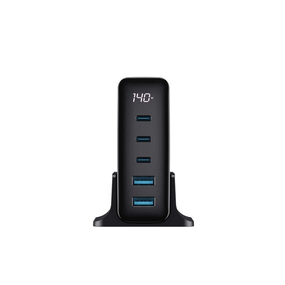 Havit UCLE004 EU - GaN five-port travel charger 140 W, black - Travel Chargers - Smartphone Chargers - Techbox