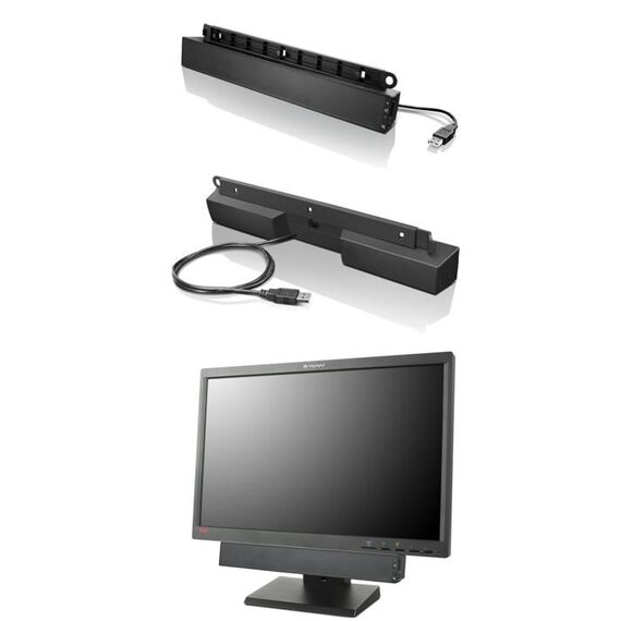 Lenovo USB Soundbar Black 2.0 channels 2.5 W - Speakers - Speakers & Headphones - Techbox