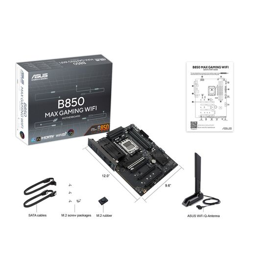 ASUS B850 MAX GAMING WIFI AMD B850 Socket AM5 ATX - Motherboards - Laptops & PC Builds - Techbox