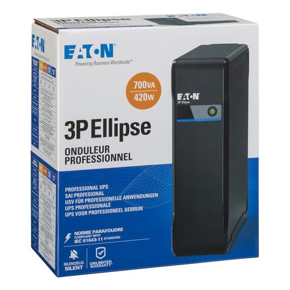 Eaton 3P Ellipse uninterruptible power supply (UPS) Standby (Offline) 0.7 kVA 420 W 4 AC outlet(s) - UPS & Surge Protectors - Surge Protection - Techbox