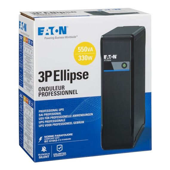 Eaton 3P550I uninterruptible power supply (UPS) Standby (Offline) 0.55 kVA 330 W 4 AC outlet(s) - UPS & Surge Protectors - Surge Protection - Techbox