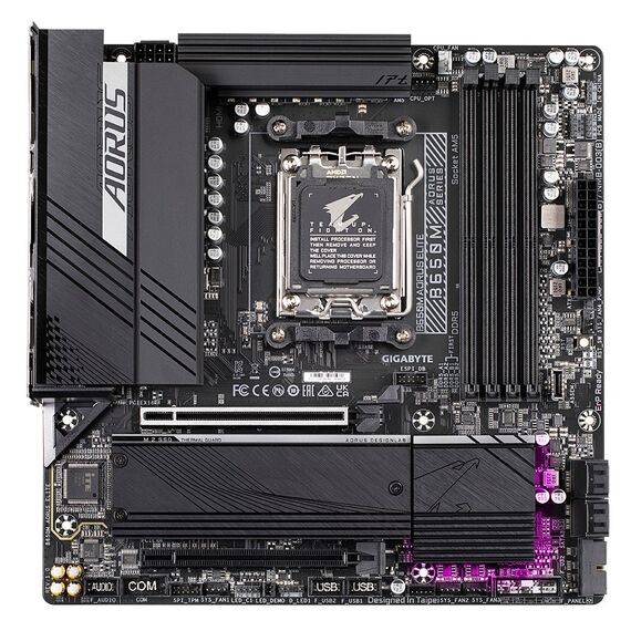 GIGABYTE B650M AORUS ELITE Motherboard - AMD Ryzen 9000 CPUs, 12+2+2 Phases VRM, up to 8000MHz DDR5, 1xPCIe 5.0 + 1xPCIe 4.0 M.2, 2.5GbE LAN, USB 3.2 Gen 2x2 | Techbox