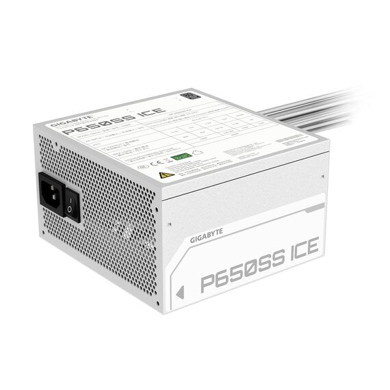 GIGABYTE P650SS ICE Power Supply - PCIe 5.0, 80 PLUS Silver, 120mm Fan, ATX 3.0 compatible, EU Plug - PSU - Laptops & PC Builds - Techbox