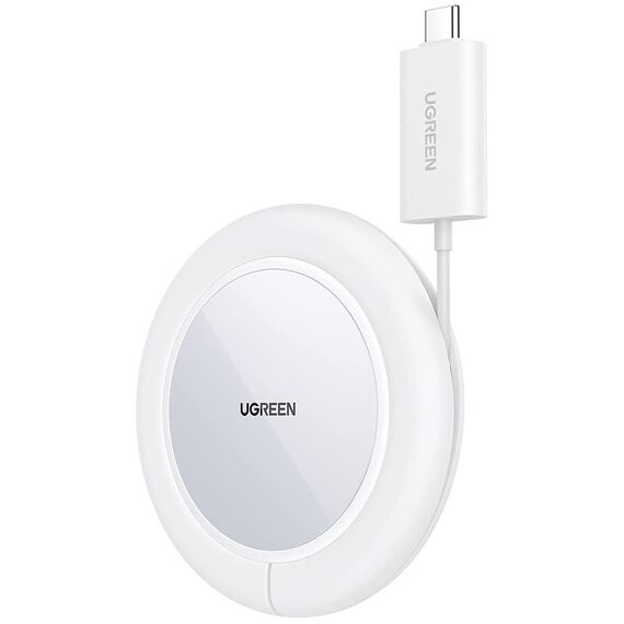 Ugreen CD245 40123 wireless Qi / MagSafe charger 15W with USB-C cable - white | Techbox