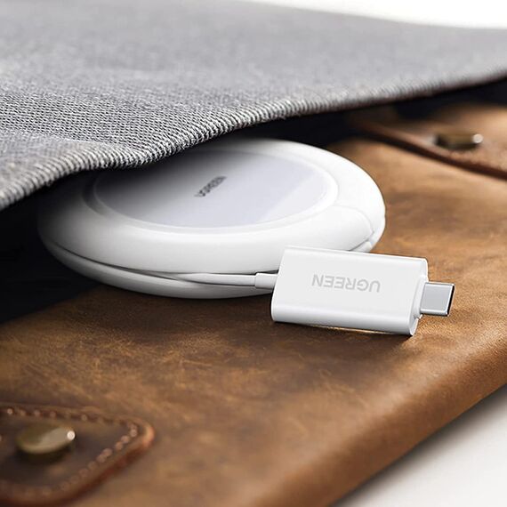 Ugreen CD245 40123 wireless Qi / MagSafe charger 15W with USB-C cable - white | Techbox