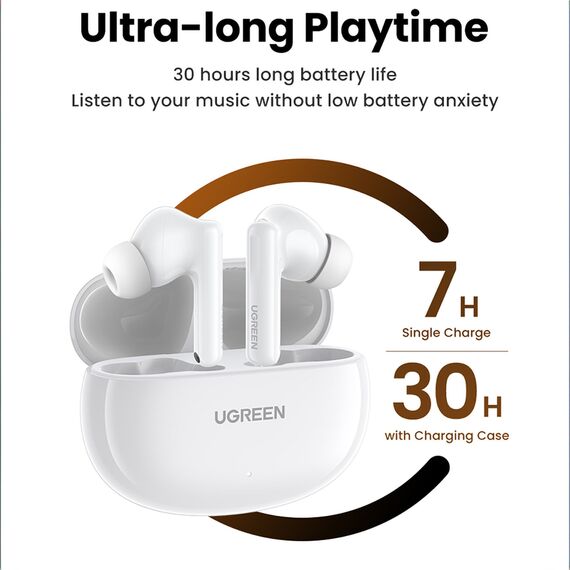 Ugreen HiTune T6 wireless headphones with ANC function + USB-A - USB-C cable - white - Headsets - Speakers & Headphones - Techbox