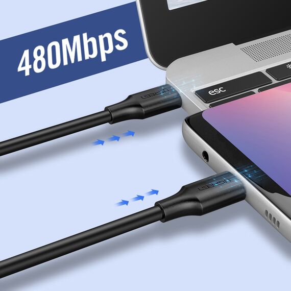 Ugreen US286 USB-C - USB-C 3A 480Mb/s cable 3m - black | Techbox