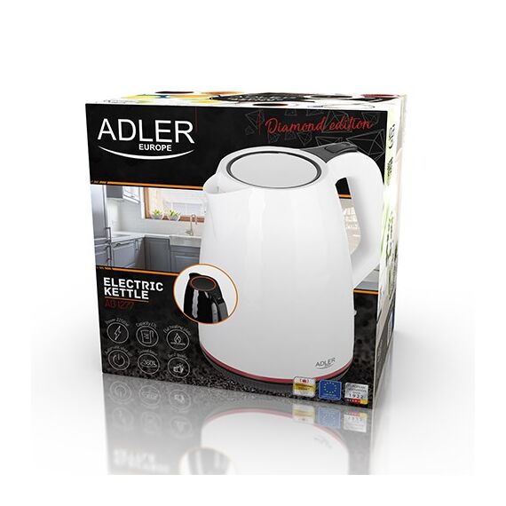 Adler AD 1277 B electric kettle 1.7 L 2200 W Black | Techbox
