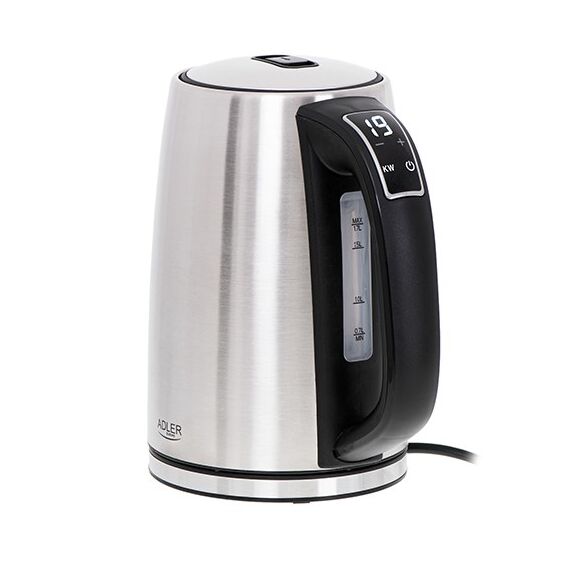 Adler AD 1340 electric kettle 1.7 L 2200 W Black, Silver | Techbox
