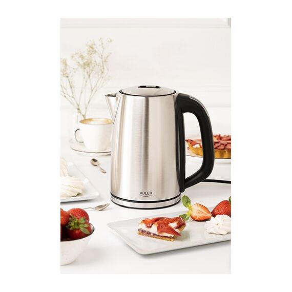 Adler AD 1340 electric kettle 1.7 L 2200 W Black, Silver | Techbox
