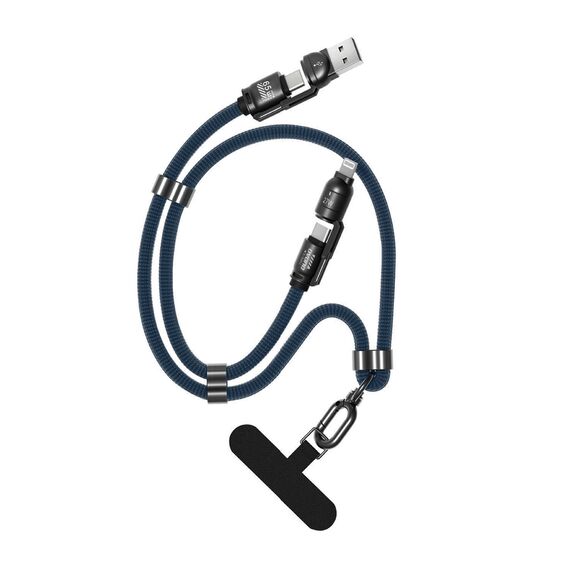 Dudao L20Max 65W 4-in-1 Cable with Lanyard USB-C to USB-C with Lightning and USB-A Adapters - Blue - Cables & Adapters - Cables & Accessories - Techbox