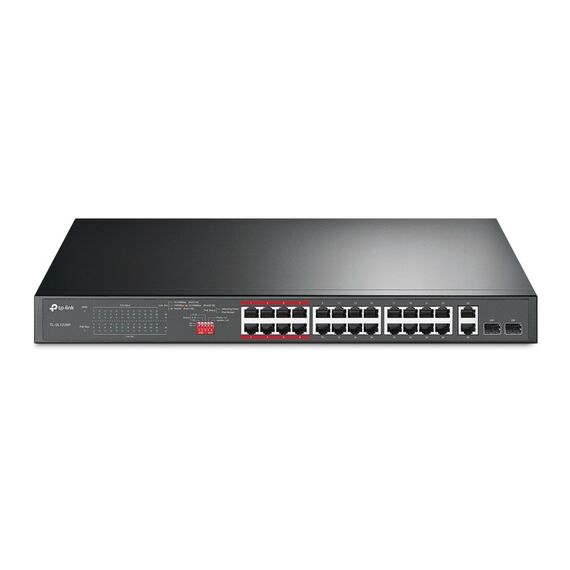 TP-Link 24-Port 10/100Mbps + 2-Port Gigabit Unmanaged PoE+ Switch | Techbox