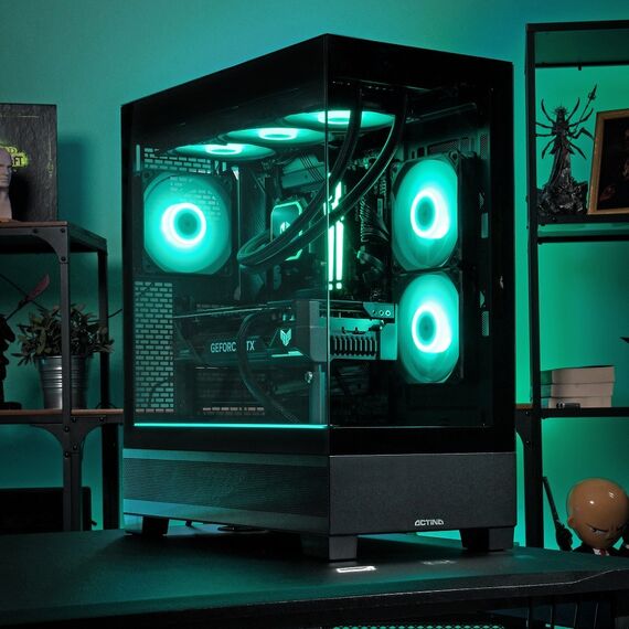Actina 5901443443551 PC Intel Core Ultra 7 270K Plus 32 GB DDR5-SDRAM 1 TB SSD AMD Radeon RX 9070 Midi Tower Black - Ready-made PC - Ready-made - Techbox