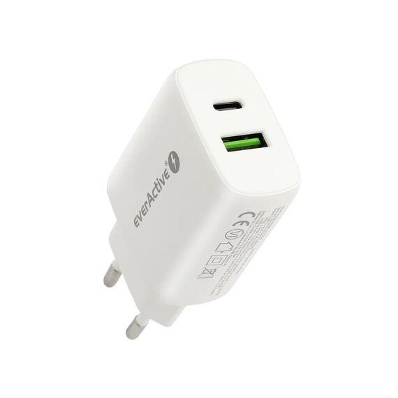 Charger 1 x USB Quick Charge 3.0, 1 x USB-C PD PPS 25W white | Techbox
