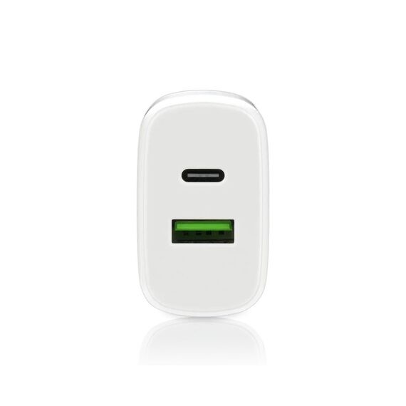 Charger 1 x USB Quick Charge 3.0, 1 x USB-C PD PPS 25W white | Techbox