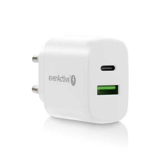Charger 1 x USB Quick Charge 3.0, 1 x USB-C PD PPS 25W white | Techbox