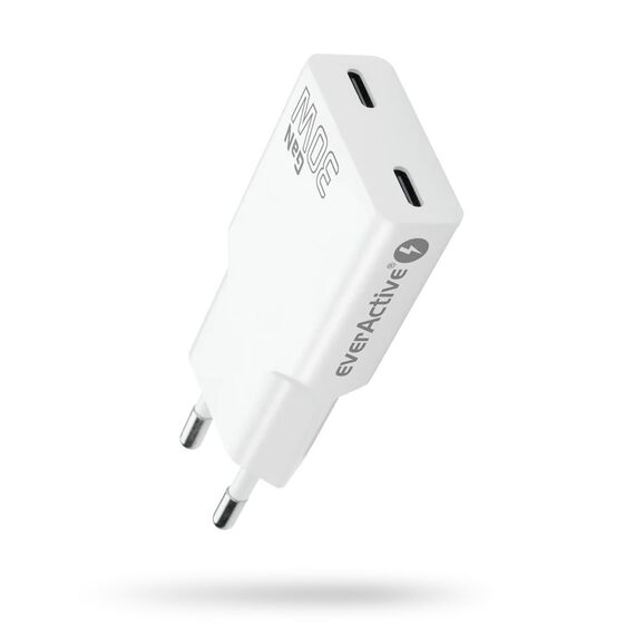 Charger 2 x USB-C Quick Charge 4+ 30W SUPER SLIM white | Techbox