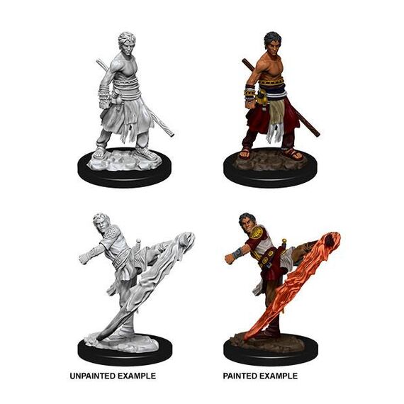 D&D Nolzur's Marvelous Miniatures Unpainted Miniatures Male Half-Elf Monk Case (6) |  Techbox