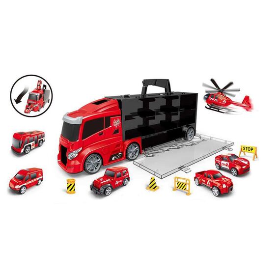 Contruck - Truck with rescue vehicles and signs, fire (534654) / Toys