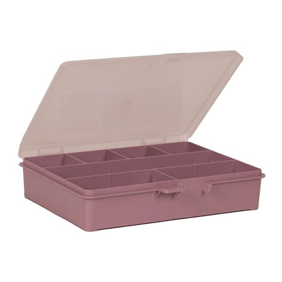 Raaco - Storage Box with 7 Compartments - Dark Pink - 4 x 17.9 x 15.1 cm / Toys