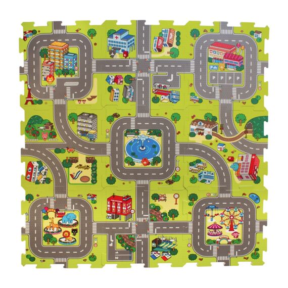 Magni - Floor Puzzle in foam w. road - 3602 / Baby and Children
