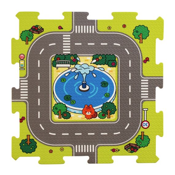 Magni - Floor Puzzle in foam w. road - 3602 / Baby and Children