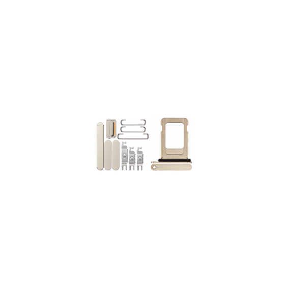 For iPhone/iPad (AP14PM0911GO) Keyset + Simcard Tray - Gold, for model iPhone 14 Pro Max - Various Spare Parts - Smartphone - Techbox