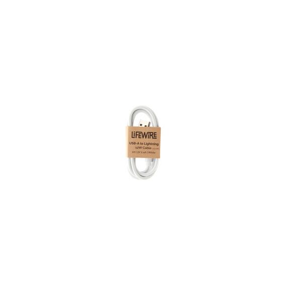 LifeWire (LW-10001) (BULK) Cable - USB-A to Lightning (non MFi) - 12W - 1m - White