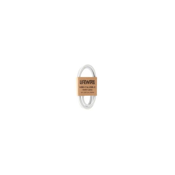 LifeWire (LW-10006) (BULK) Cable - USB-C to USB-C - 60W - 1m - White