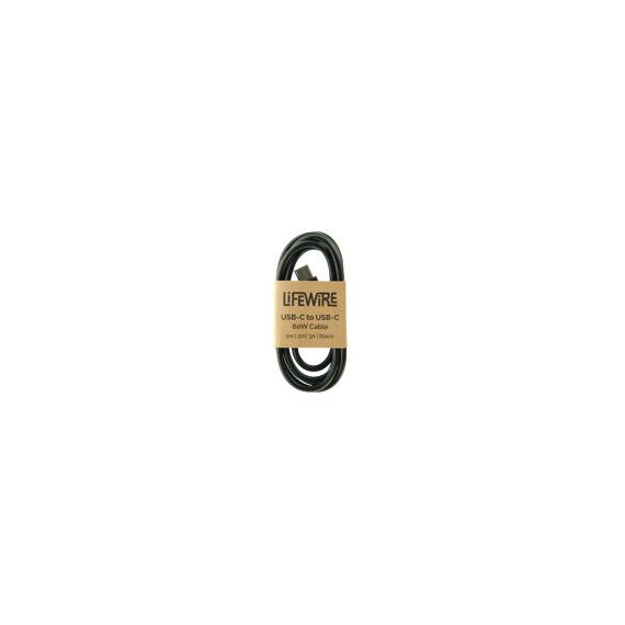 LifeWire (LW-10008) (BULK) Cable - USB-C to USB-C - 60W - 1m - Black