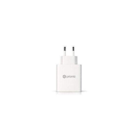 Promiz (PZ-30055) Wall Charger - Dual USB-C - 65W - GaN - White