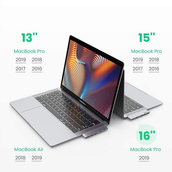 HUB Ugreen 60559 2x USB-C / USB-C PD (Thunderbolt 3, 100W, 4K 60 Hz, 10 Gbps) / HDMI 4K 30 Hz / 3x USB 3.0 for MacBook Pro / Air - Gray